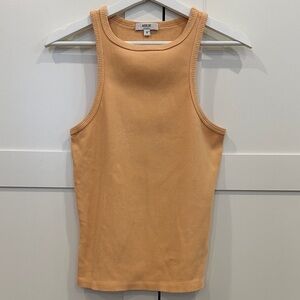 AGOLDE high neck ribbed tank top sherbet orange Medium